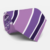 パープルインディゴホワイト対角キャンディストライプーストライプの ネクタイ (ロール)
