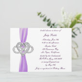 パープルインフィニティハートブライダルシャワー 招待状 (スタンド正面)