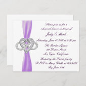 パープルインフィニティハートリハーサルディナー招待状 招待状 (正面/裏面)