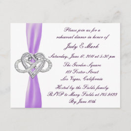 パープルインフィニティハートリハーサルディナー招待状 招待状