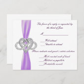 パープルインフィニティハート応答カード 出欠カード (正面/裏面)