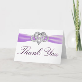 パープルインフィニティハート感謝カード サンキューカード