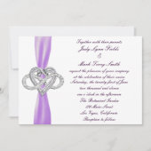 パープルインフィニティハート結婚式招待状 招待状 (正面)