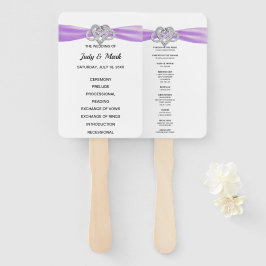 パープルインフィニティハート結婚式 プログラムファン ハンドファン