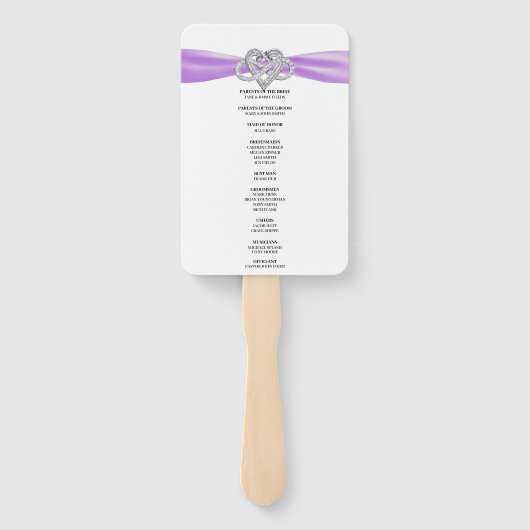 パープルインフィニティハート結婚式 プログラムファン ハンドファン (裏面)
