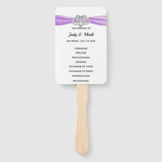 パープルインフィニティハート結婚式 プログラムファン ハンドファン (正面)