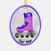 パープルインラインスケートデザインセラミックオーナメント セラミックオーナメント (右)