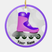 パープルインラインスケートデザインセラミックオーナメント セラミックオーナメント (裏面)