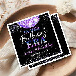 パープルイン彼女の誕生日時代パーティー紙ディナー スタンダードカクテルナプキン