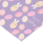 パープルイースターエッグバニー抽象芸術名門私立校風のミレニアル ショートテーブルランナー (コーナー)