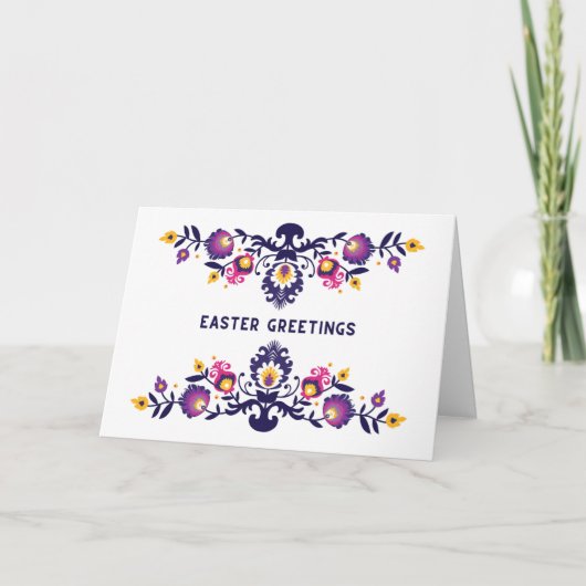 パープルイースターグリーティングフォーカルカスタム文字 カード (正面)