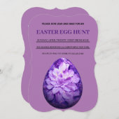 パープルイースターシンプル狩りブランチ卵招待状 招待状 (正面/裏面)