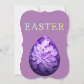パープルイースターシンプル狩りブランチ卵招待状 招待状 (裏面)