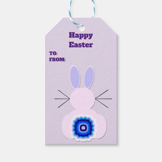 パープルイースターバニーギフトラベル ギフトタグ (正面)