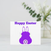 パープルイースターバニーポストカード ポストカード (スタンド正面)