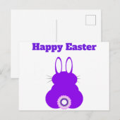 パープルイースターバニーポストカード ポストカード (正面/裏面)