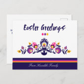 💜パープルイースター民俗学カスタム文字はがき ポストカード (正面/裏面)