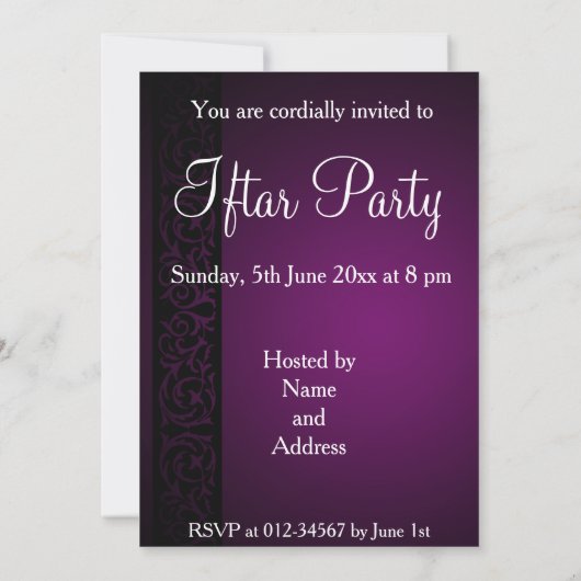 パープルイードムバラクムーンモスク 招待状 (裏面)