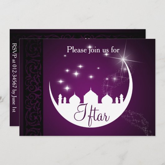 パープルイードムバラクムーンモスク 招待状 (正面/裏面)