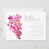 パープルウィステリアウォーター色ストライプブライダルシャワー 招待状 (正面)