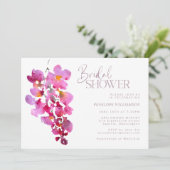 パープルウィステリアウォーター色ストライプブライダルシャワー 招待状 (スタンド正面)