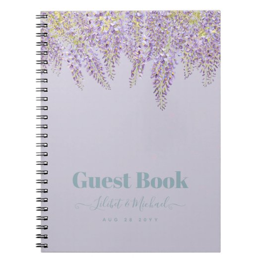 パープルウィステリアセージフローラ庭園の結婚式 ノートブック (正面)