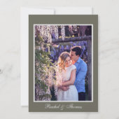 パープルウィステリアテーマの結婚式招待状 招待状 (裏面)