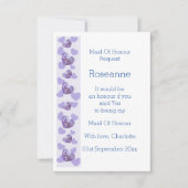 パープルウィステリアハートメイド・オブ・オーナー（花嫁付き添い人）リクエスト 招待状 (正面)