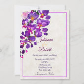パープルウィステリアバジェット結婚式招待状 招待状 (正面)