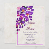 パープルウィステリアバジェット結婚式招待状 招待状 (正面/裏面)