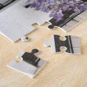 パープルウィステリアフラワーズケンジントンチェルシーロンドン ジグソーパズル (側面)