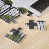 パープルウィステリアフラワーズケンジントンチェルシーロンドン ジグソーパズル (側面)