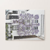 パープルウィステリアフラワーズケンジントンチェルシーロンドン ジグソーパズル (横)