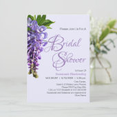 パープルウィステリアフラワーズブライダルシャワーテンプレート 招待状 (スタンド正面)