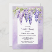 パープルウィステリアフローラブライダルシャワー 招待状 (正面)