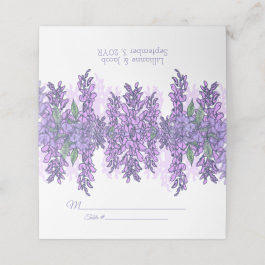 パープルウィステリアフローラ結婚披露宴 プレイスカード (外部開封)