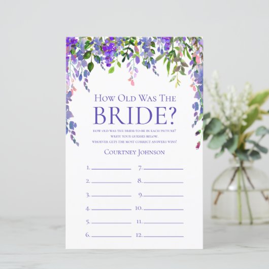 パープルウィステリアブライダルシャワーゲーム (スタンド正面)