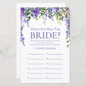 パープルウィステリアブライダルシャワーゲーム (正面/裏面)