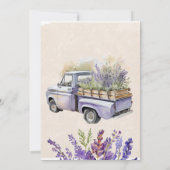 パープルウィステリアヴィンテージトラックブライダルシャワー 招待状 (裏面)