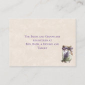 パープルウィステリアヴィンテージ結婚トラックのレジストリ エンクロージャーカード (裏面)