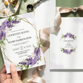 パープルウィステリア幾何結婚式招待状 招待状