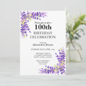 パープルウィステリア100誕生日写真パーティー 招待状 (スタンド正面)