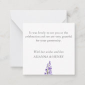 パープルウィスパーソナライズされたテリアありがとうノートカード ノートカード (裏面)