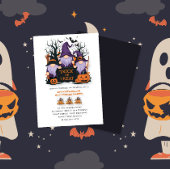 パープルウィッチトリックまたはトリートハローウィンパーティ 招待状