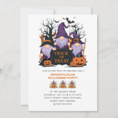 パープルウィッチトリックまたはトリートハローウィンパーティ 招待状 (正面)
