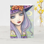 パープルウィッチファンタジーアート カード (黄色い花)
