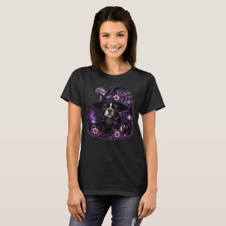 パープルウィッチフレンチー かわいいハロウィンTシャツ Tシャツ