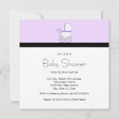 パープルウィムシーキリン赤ちゃんガールシャワー 招待状 (裏面)