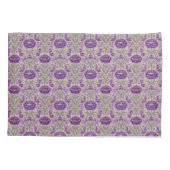 パープルウィリアムインスパイアモリスフローラルパターン 枕カバー (裏面)