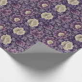 パープルウィリアムモリススタイルフローラ ラッピングペーパー (角)